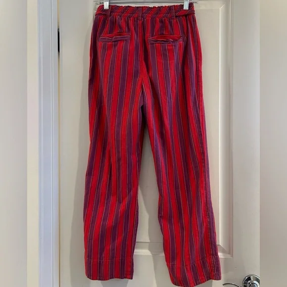 Free People Red Striped Drawstring Pants - Picture 4 of 6
